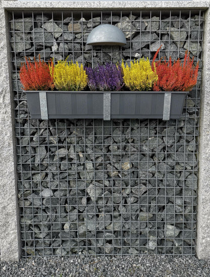 Galvaniserede blomsterkasseholdere i sæt af 3 til gabioner MW 5 x 5