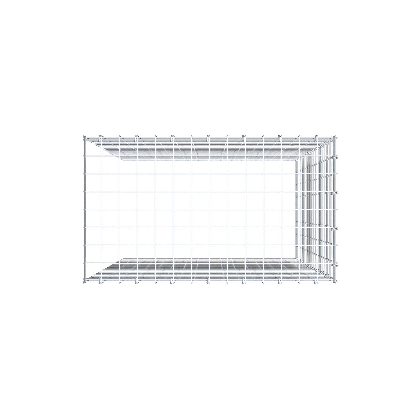 Type 4 oplegkorf 100 cm x 70 cm x 40 cm (L x H x D), maaswijdte 5 cm x 5 cm, C-ring