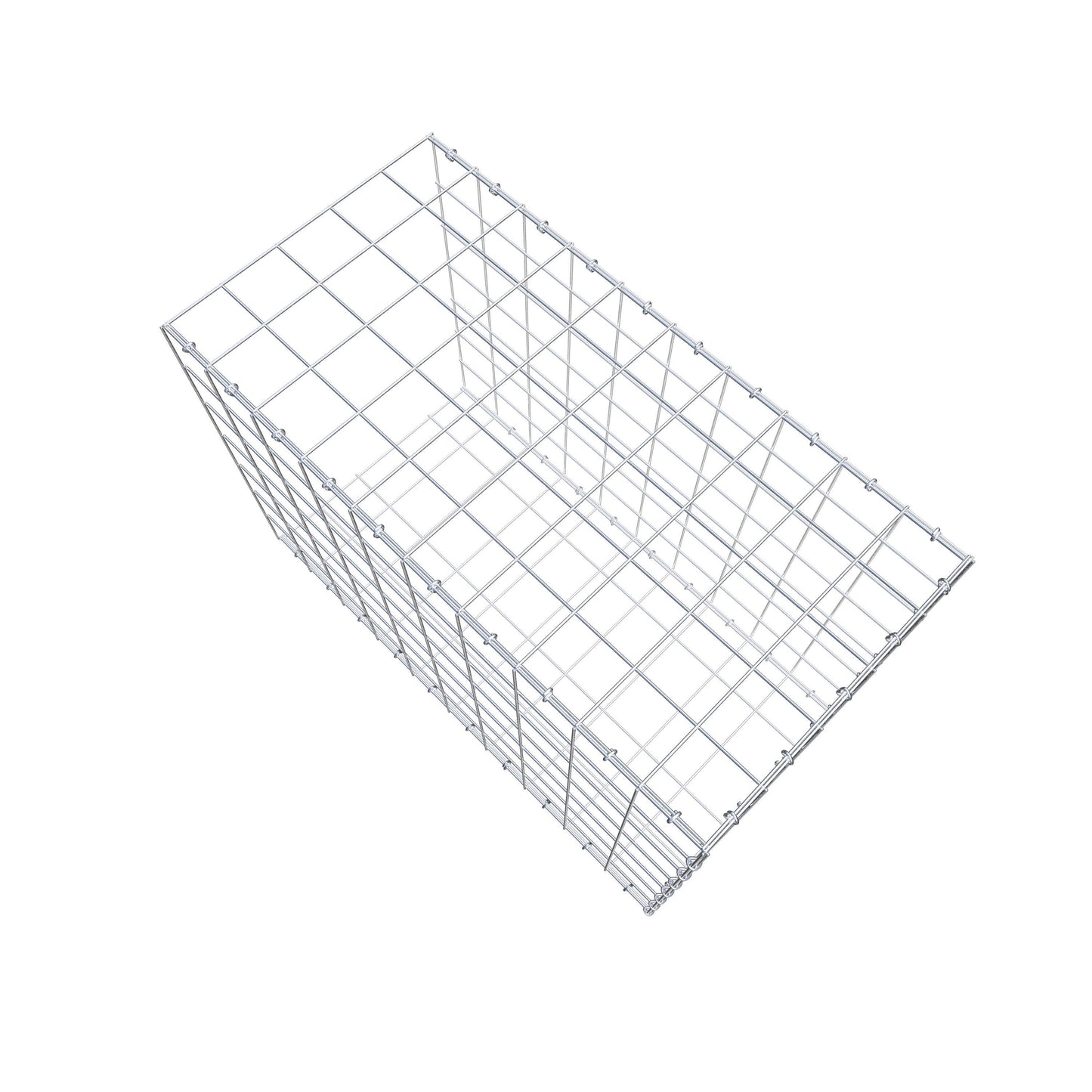 Monteret gabion type 2 100 cm x 70 cm x 50 cm (L x H x D), maskestørrelse 10 cm x 10 cm, C-ring