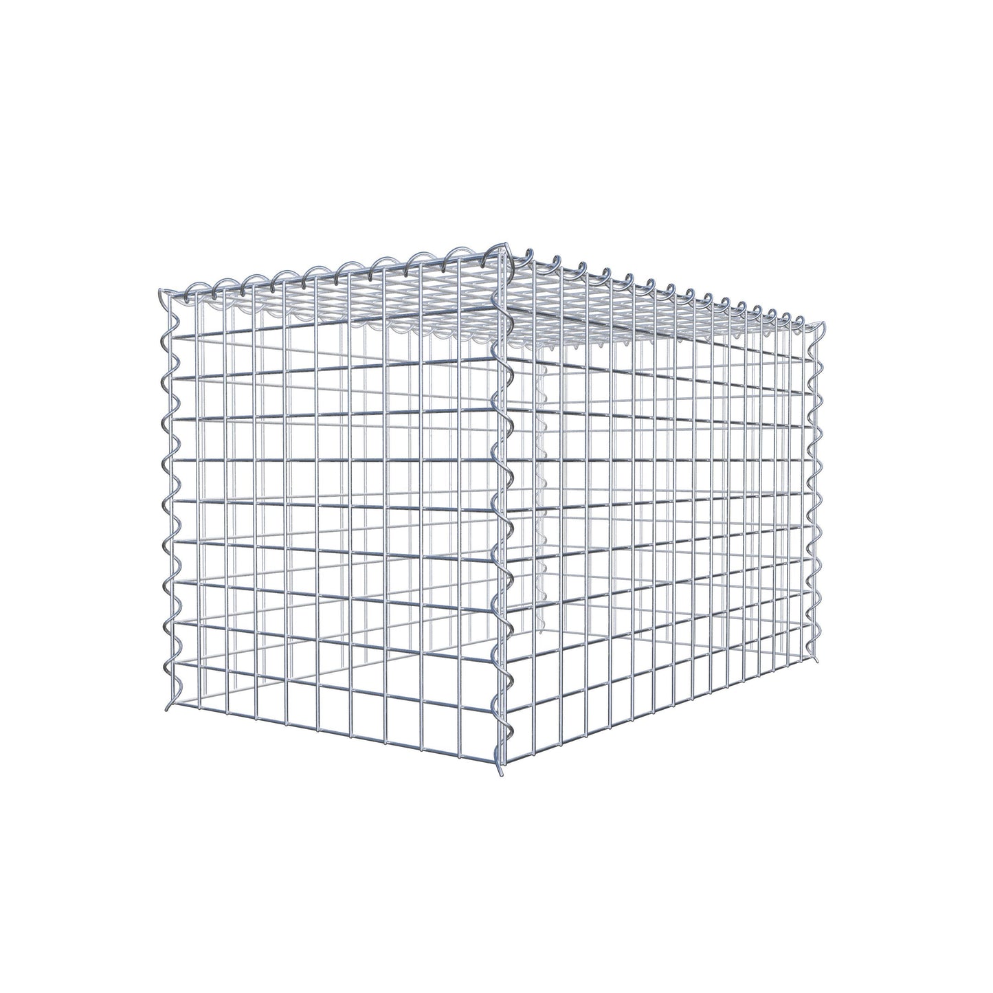 Aangegroeide schanskorf type 3 80 cm x 50 cm x 50 cm (L x H x D), maaswijdte 5 cm x 5 cm, spiraal