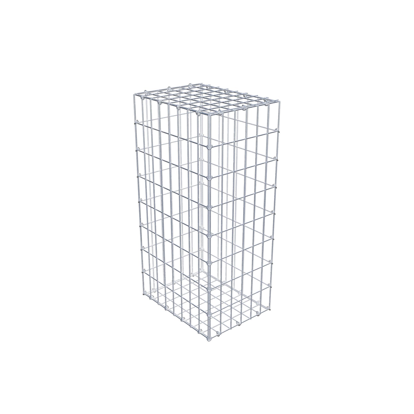 Gabbione 80 cm x 40 cm x 30 cm (L x H x P), maglia 5 cm x 10 cm, anello a C