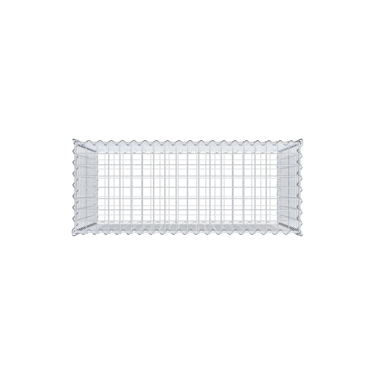 Schanskorf 100 cm x 70 cm x 40 cm (L x H x D), maaswijdte 5 cm x 5 cm, spiraalvormig