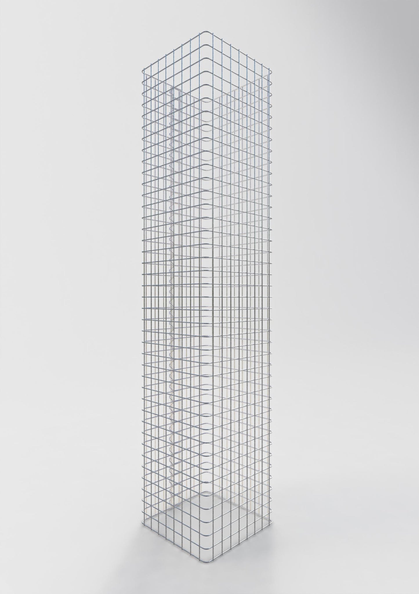 Colonne de gabion carrée 42 cm x 42 cm, hauteur 200 cm, MW 5 cm x 5 cm