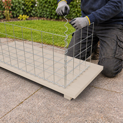 Schanskorf 100 cm x 40 cm x 40 cm (L x H x D), maaswijdte 10 cm x 10 cm, spiraalvormig
