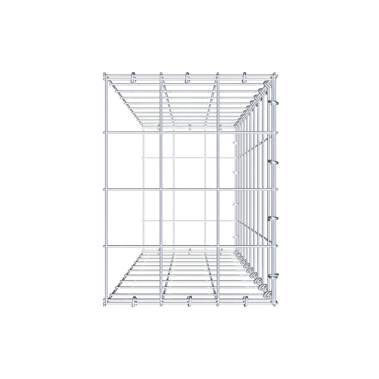 Type 2 oplegkorf 100 cm x 30 cm x 40 cm (L x H x D), maaswijdte 10 cm x 10 cm, C-ring
