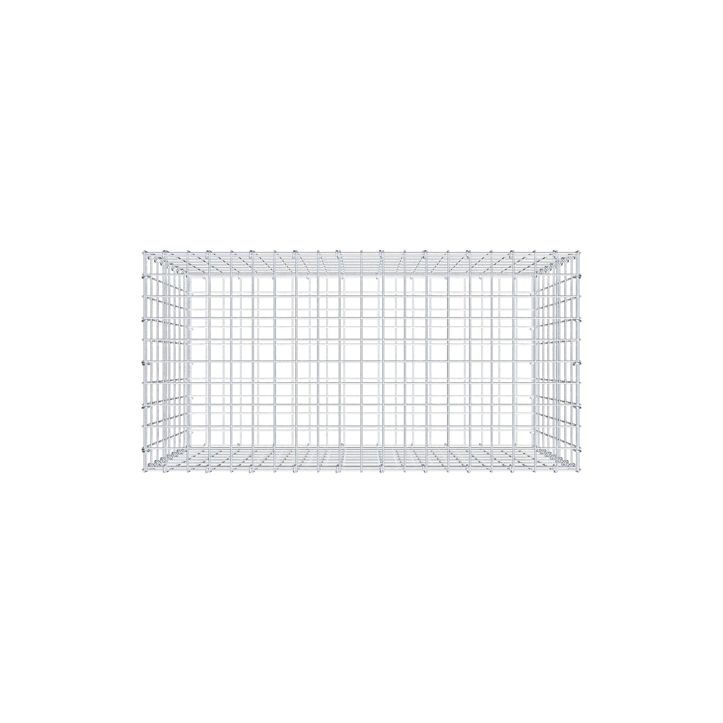 Gabião 100 cm x 80 cm x 50 cm (C x A x P), malhagem 5 cm x 10 cm, anel C