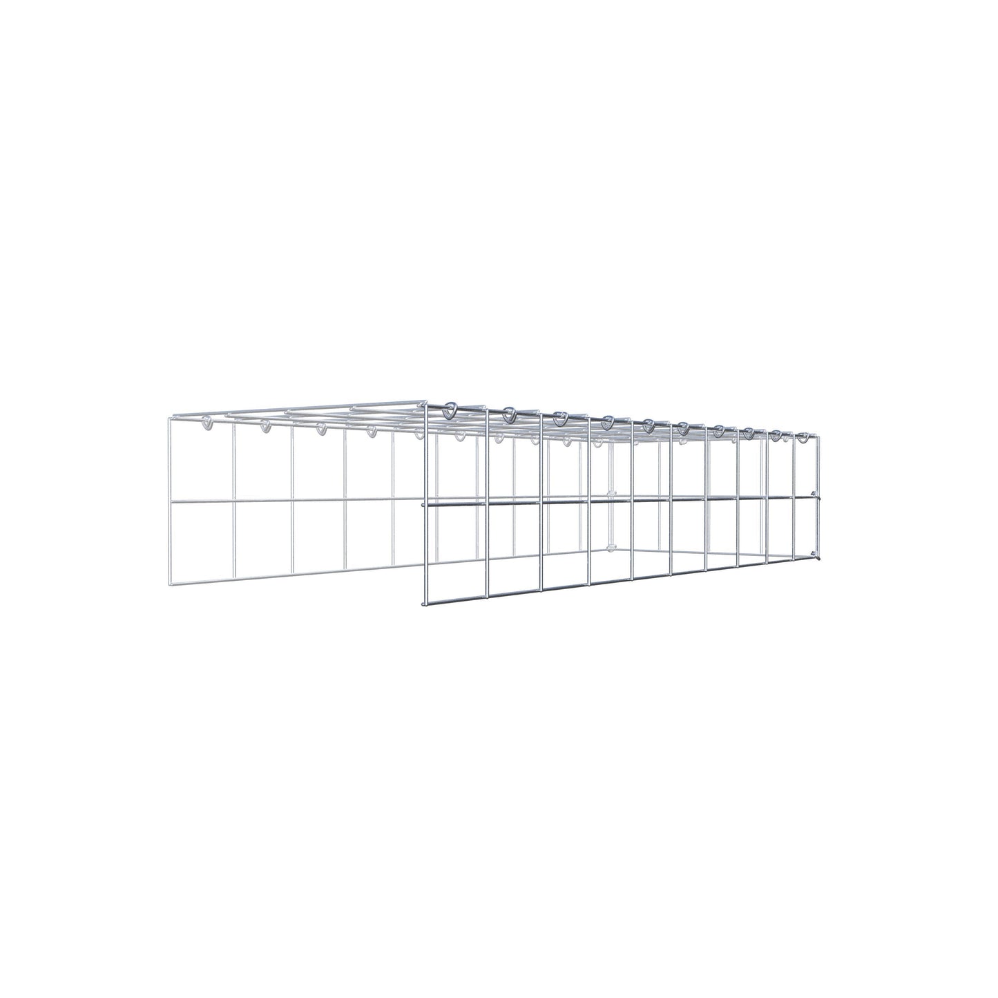Type 4 oplegkorf 100 cm x 20 cm x 40 cm (L x H x D), maaswijdte 10 cm x 10 cm, C-ring