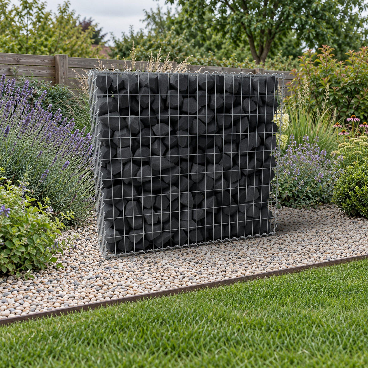 Gabion 100 cm x 90 cm x 20 cm (L x H x D), maskstorlek 5 cm x 10 cm, spiral