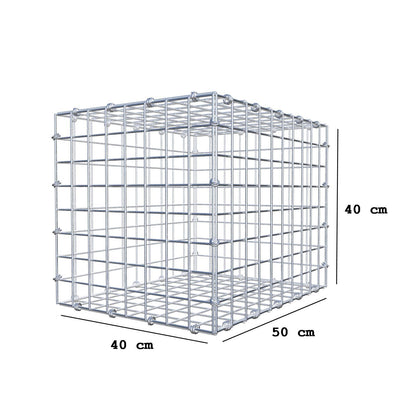 Gabion 50 cm x 40 cm x 40 cm (L x H x D), maskestørrelse 5 x 5 cm, spiralring