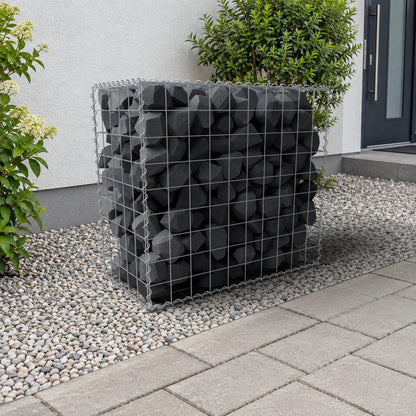 Schanskorf 100 cm x 90 cm x 50 cm (L x H x D), maaswijdte 10 cm x 10 cm, spiraalvormig