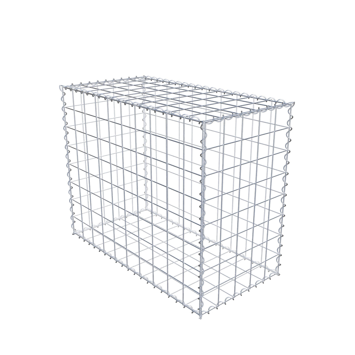 Gabião 100 cm x 80 cm x 50 cm (C x A x P), malhagem 10 cm x 10 cm, espiral