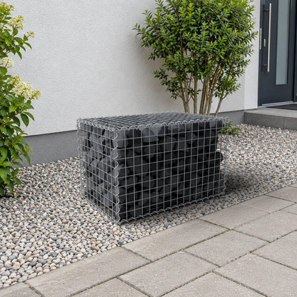 Gabion 80 cm x 50 cm x 50 cm (L x H x D), maskestørrelse 5 cm x 5 cm, spiral