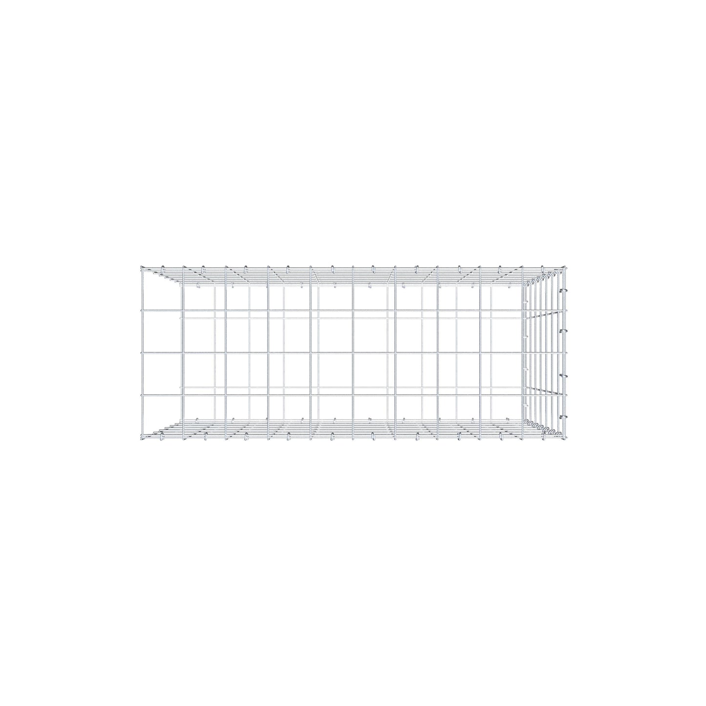 Type 2 oplegkorf 100 cm x 70 cm x 40 cm (L x H x D), maaswijdte 10 cm x 10 cm, C-ring