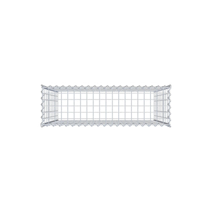 Aangegroeide schanskorf type 3 100 cm x 100 cm x 30 cm (L x H x D), maaswijdte 5 cm x 10 cm, spiraal