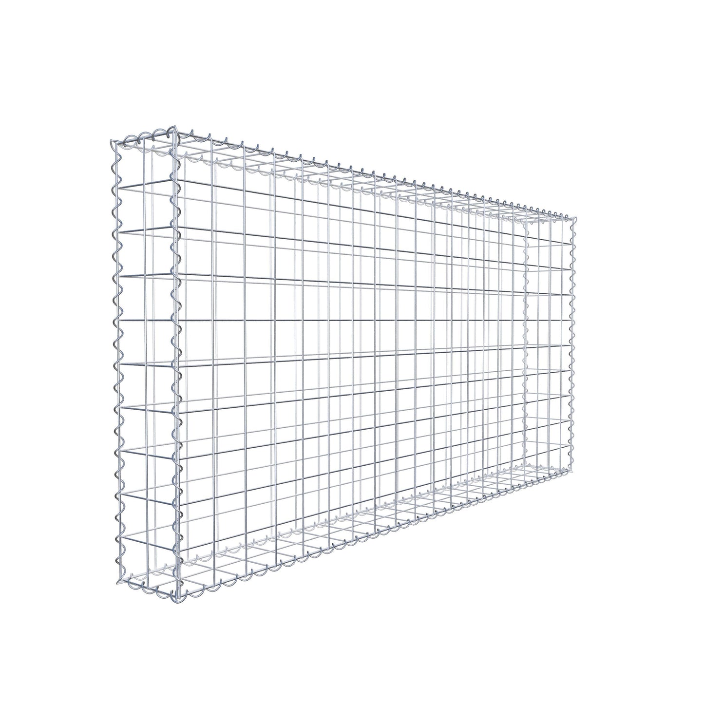 Gabião 200 cm x 100 cm x 20 cm (C x A x P), malhagem 10 cm x 10 cm, espiral