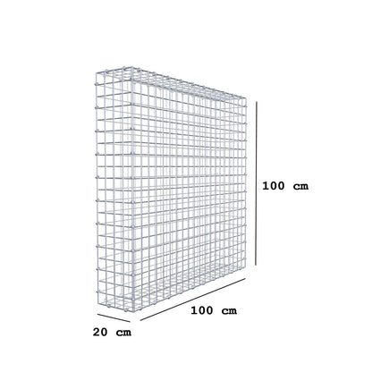 Schanskorf 100 cm x 100 cm x 20 cm (L x H x D), maaswijdte 5 x 5 cm, spiraalring