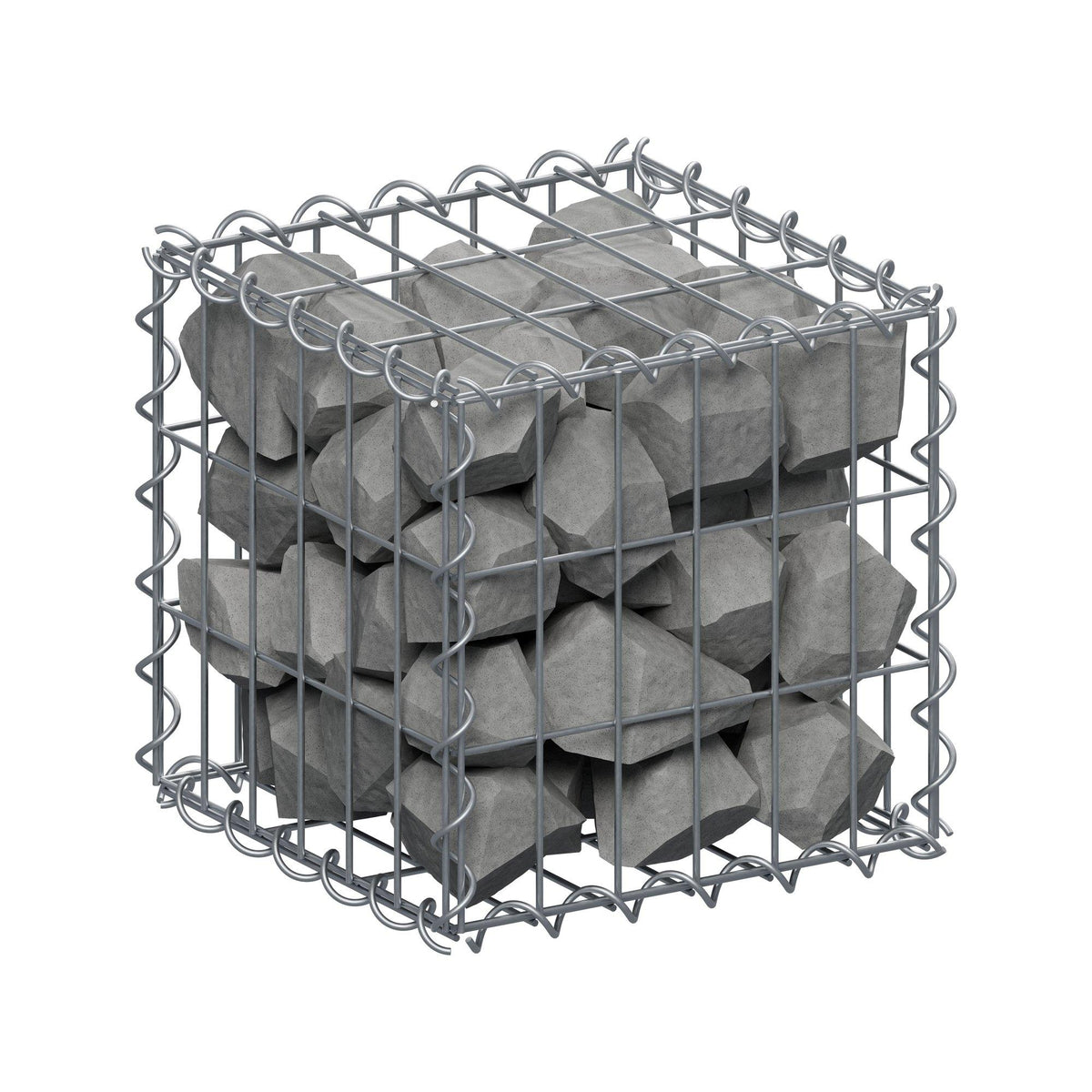 Gabion 30 cm x 30 cm x 30 cm (L x H x D), mesh size 5 cm x 10 cm, spiral
