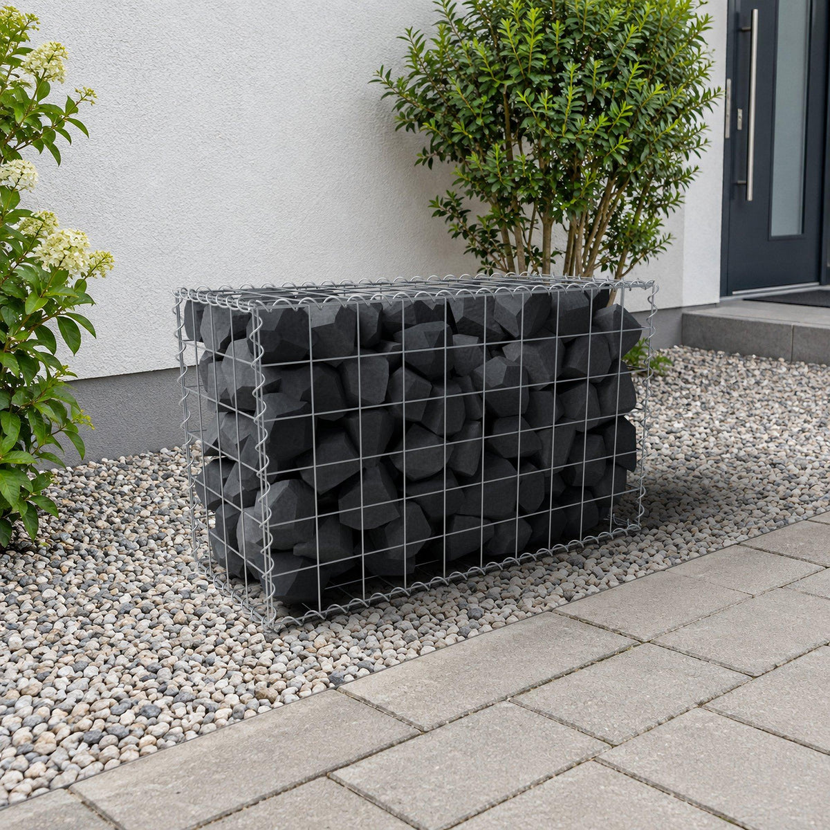 Schanskorf 100 cm x 60 cm x 40 cm (L x H x D), maaswijdte 10 cm x 10 cm, spiraalvormig