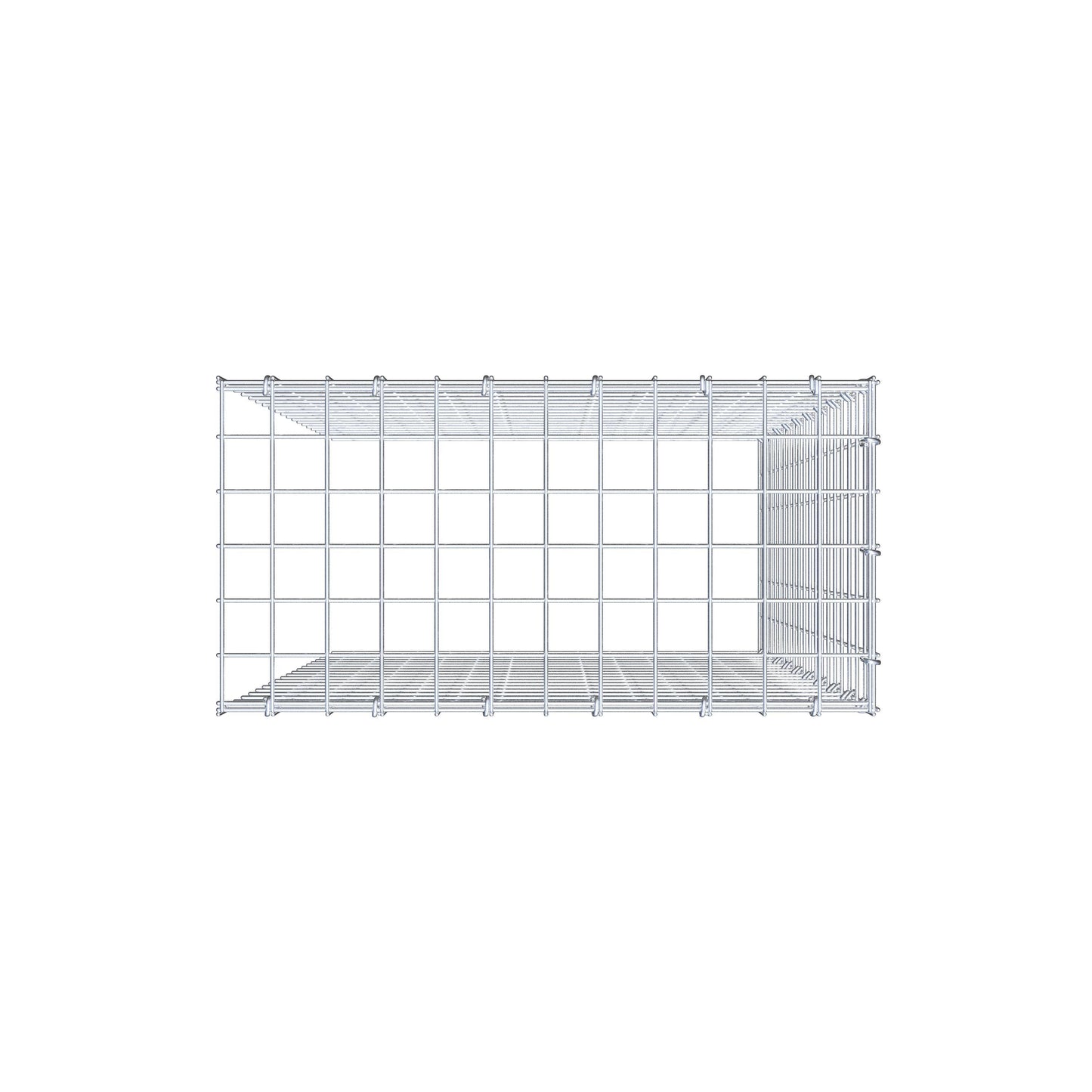 Gavión adicional tipo 4 100 cm x 60 cm x 30 cm (L x A x P), malla 5 cm x 5 cm, anillo en C
