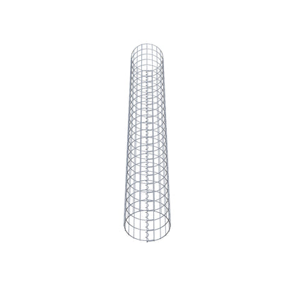 Schanskorfzuil rond 32 cm diameter, 230 cm hoogte, maaswijdte 5 cm x 10 cm