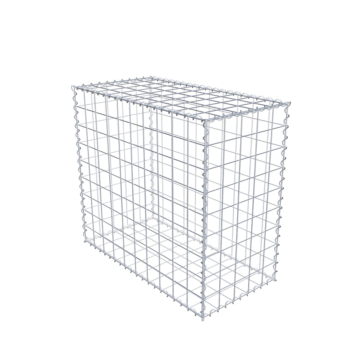 Schanskorf 100 cm x 90 cm x 50 cm (L x H x D), maaswijdte 10 cm x 10 cm, spiraalvormig