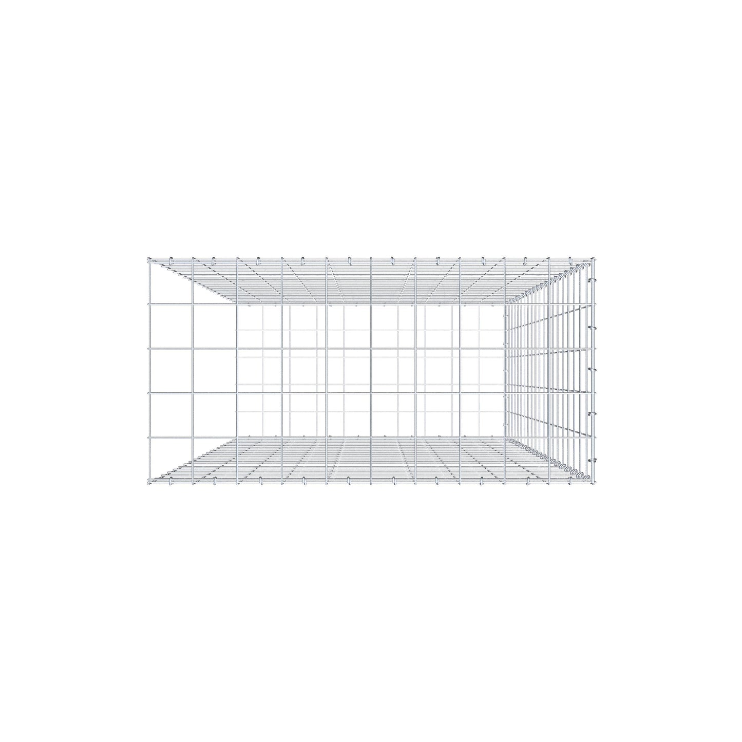 Opzetpaal type 2 200 cm x 100 cm x 50 cm (L x H x D), maaswijdte 10 cm x 10 cm, C-ring