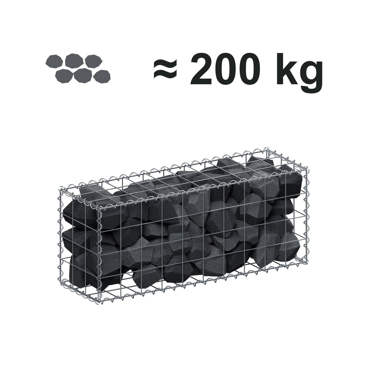 Gabion 100 cm x 40 cm x 30 cm (L x H x D), maskstorlek 10 cm x 10 cm, spiral