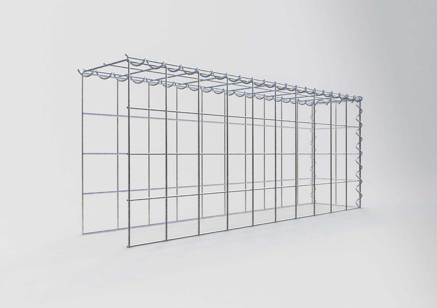 Add-on schanskorf type 4 100 cm x 40 cm x 20 cm (L x H x D), maaswijdte 10 cm x 10 cm, spiraalvormig