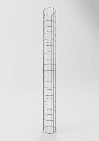Columna de gaviones, redonda, galvanizada en caliente, 22 cm de diámetro, 200 cm de altura, MW 5 cm x 10 cm