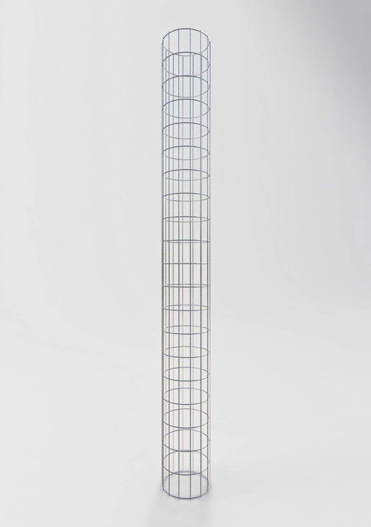 Gabionensäule rund feuerverzinkt, 22 cm Durchmesser, 200 cm Höhe, MW 5 cm x 10 cm
