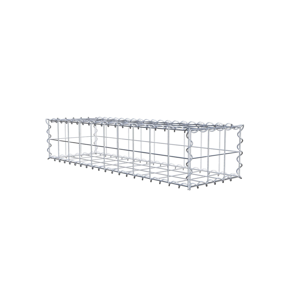 Gabião 100 cm x 20 cm x 30 cm (C x A x P), malhagem 10 cm x 10 cm, espiral