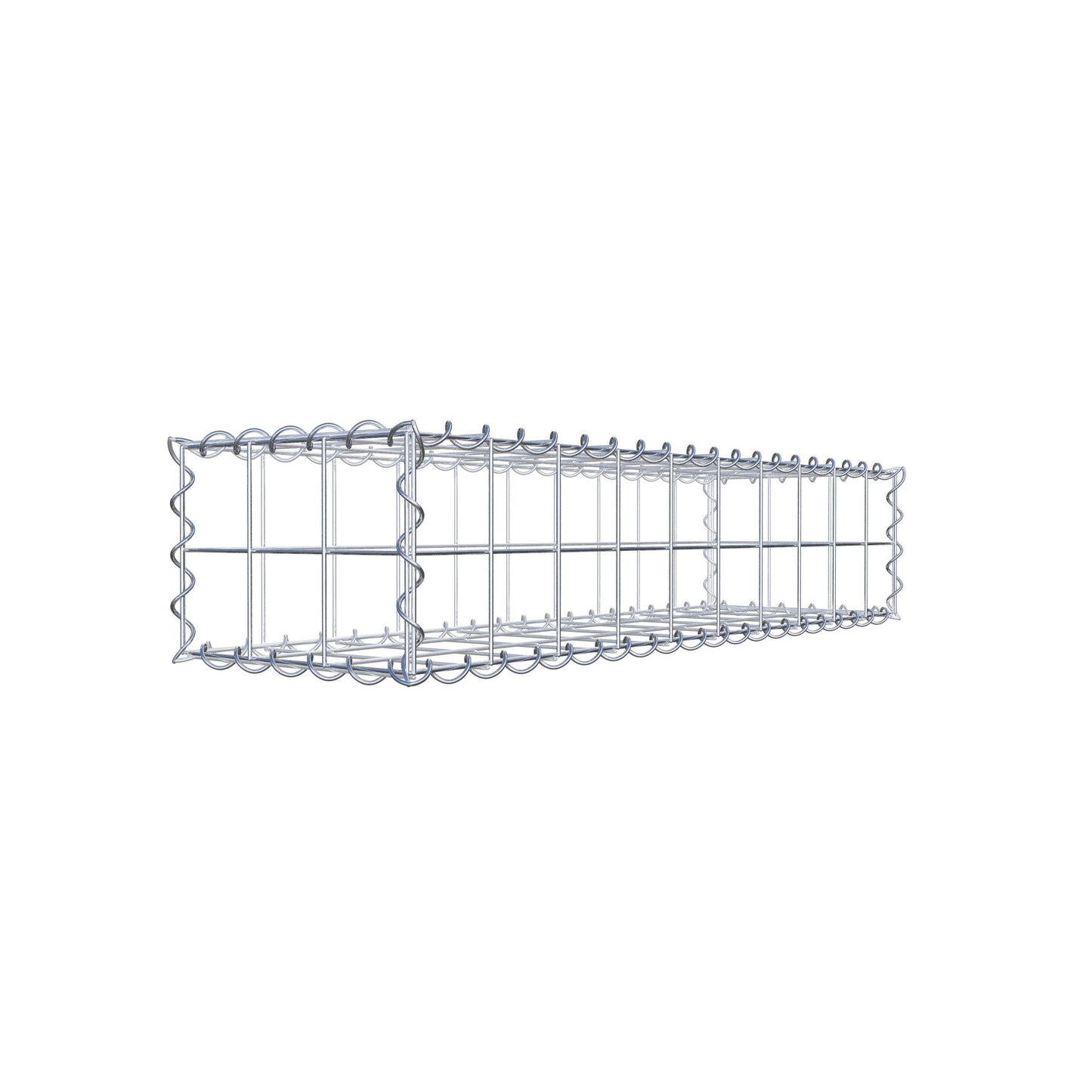 Schanskorf 100 cm x 20 cm x 30 cm (L x H x D), maaswijdte 10 cm x 10 cm, spiraalvormig