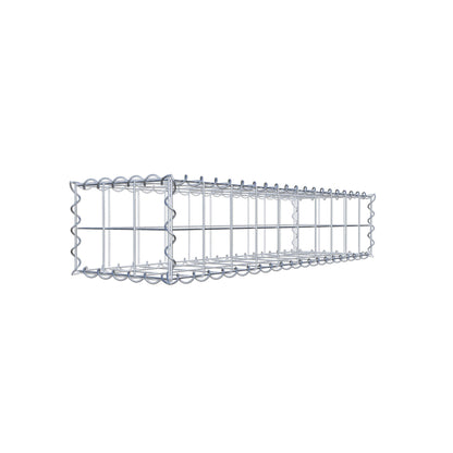 Schanskorf 100 cm x 20 cm x 30 cm (L x H x D), maaswijdte 10 cm x 10 cm, spiraalvormig