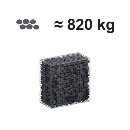 Gabion 100 cm x 100 cm x 50 cm (L x H x P), mailles 5 cm x 5 cm, spirale