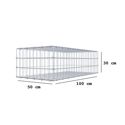 Schanskorf 100 cm x 30 cm x 50 cm (L x H x D), maaswijdte 5 x 10 cm, spiraalring
