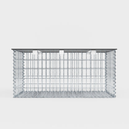 Havebænk spiralgabion 105 x 50 x 50 cm - MW 5 x 10 cm, med genbrugsbetræk i antracit