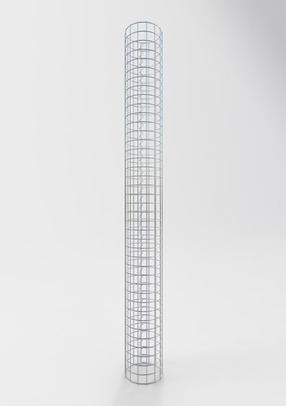 Schanskorfzuil rond 22 cm diameter, 200 cm hoogte, maaswijdte 5 cm x 5 cm