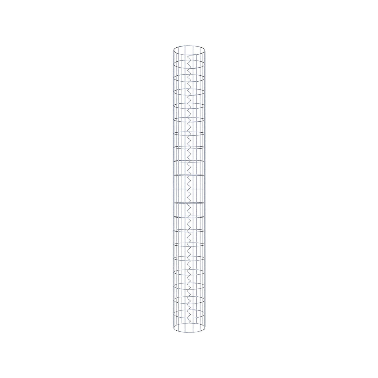 Columna de gaviones, redonda, galvanizada en caliente, 22 cm de diámetro, 200 cm de altura, MW 5 cm x 10 cm