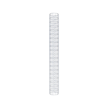 Columna de gaviones, redonda, galvanizada en caliente, 22 cm de diámetro, 200 cm de altura, MW 5 cm x 10 cm