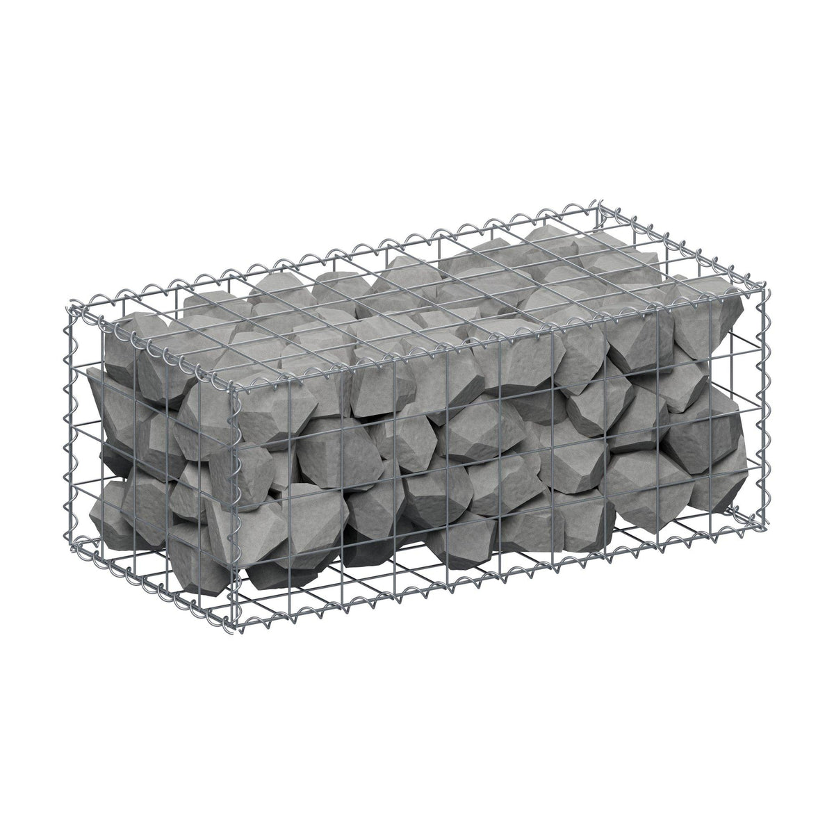 Gabion 100 cm x 40 cm x 50 cm (L x H x D), maskestørrelse 10 cm x 10 cm, spiral