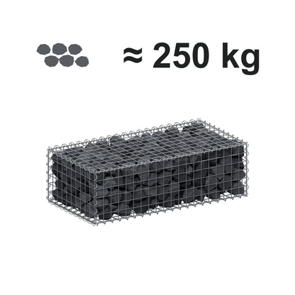 Gabião 100 cm x 30 cm x 50 cm (C x A x P), malhagem 5 cm x 5 cm, espiral