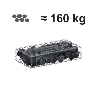 Gabion 100 cm x 20 cm x 50 cm (L x H x D), maskestørrelse 10 cm x 10 cm, spiral