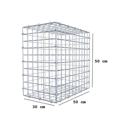 Gabion 50 cm x 50 cm x 30 cm (L x H x D), mesh size 5 x 5 cm, spiral ring
