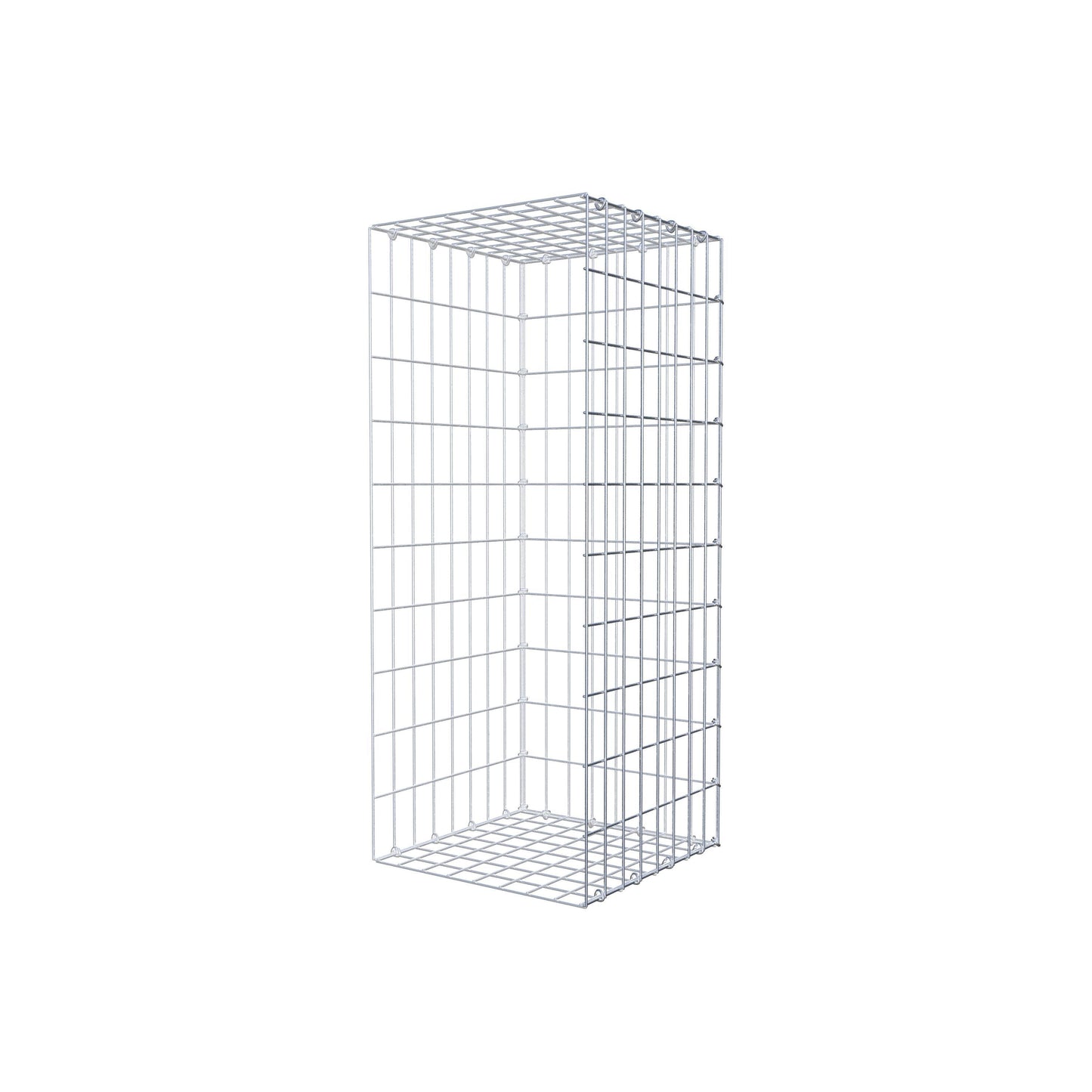 Opzetpaal type 2 100 cm x 40 cm x 40 cm, maaswijdte 5 cm x 10 cm, C-ring