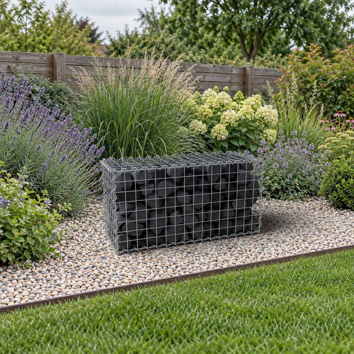 Gabion 80 cm x 40 cm x 30 cm (L x H x P), mailles 5 cm x 5 cm, spirale