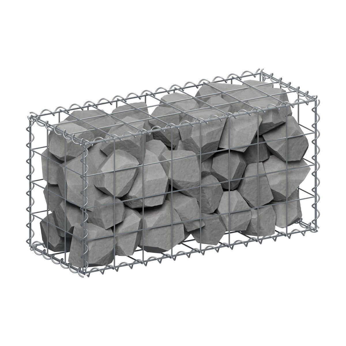 Gabione 80 cm x 40 cm x 30 cm (L x H x T), Maschenweite 10 cm x 10 cm, Spirale