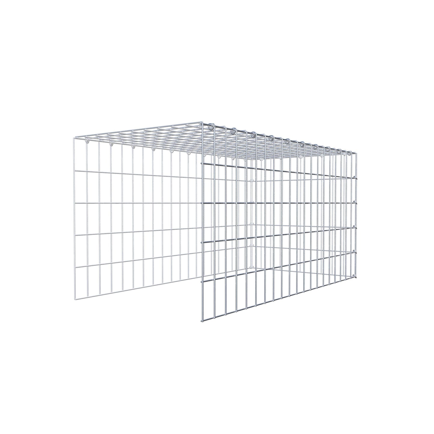 Opbouw schanskorf type 4 100 cm x 50 cm x 50 cm (L x H x D), maaswijdte 5 cm x 10 cm, C-ring