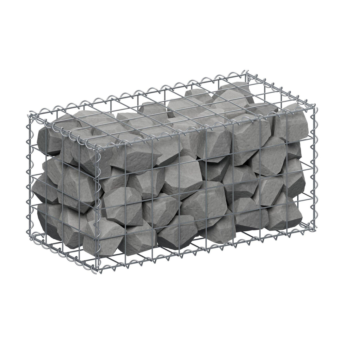 Gabion 80 cm x 40 cm x 40 cm (L x H x P), mailles 10 cm x 10 cm, spirale