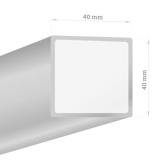 Post, 40 x 40 mm (for setting in concrete), Length: 180 cm