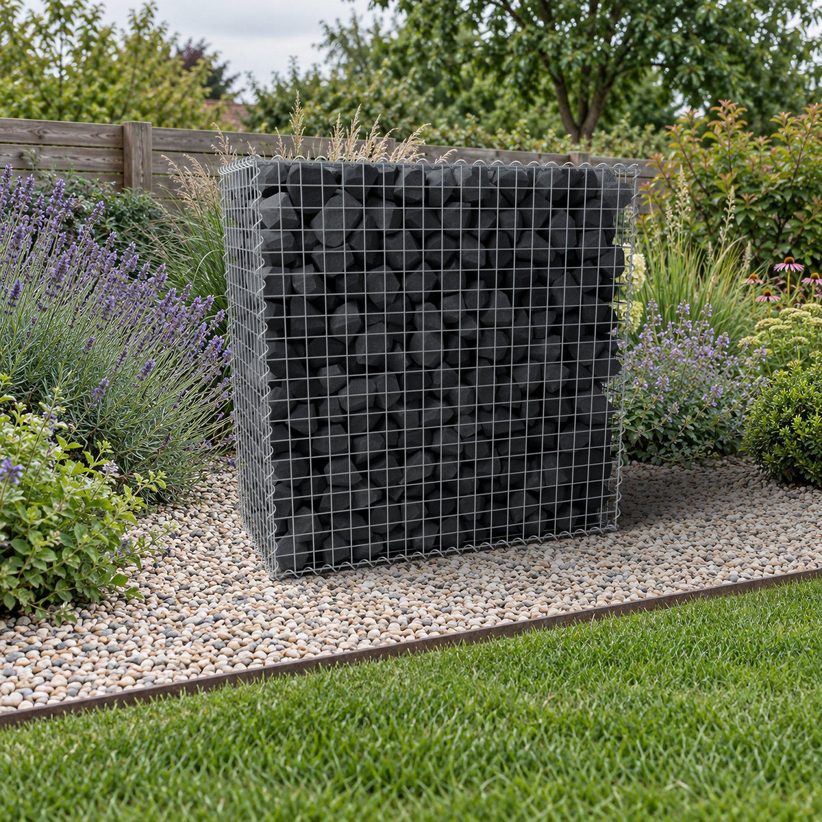 Gabion 100 cm x 100 cm x 50 cm (L x H x P), mailles 5 cm x 5 cm, spirale